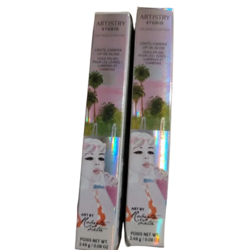 Artistry Studio Lip Oil Gloss Set of 2 Pacific Coral LA Edition New in Box